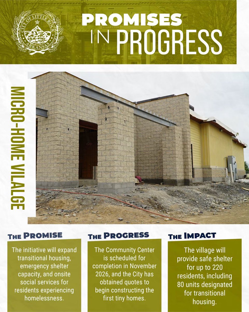 FrankScottJr's tweet photo. Promises made, promises kept. Promising work is underway across Little Rock. From important upgrades to community-focused initiatives, we’re turning commitments into action. Follow along as we highlight the progress happening citywide.#PromisesInProgressLR #GrowingForwardLR https://t.co/hXewlEQ5Br