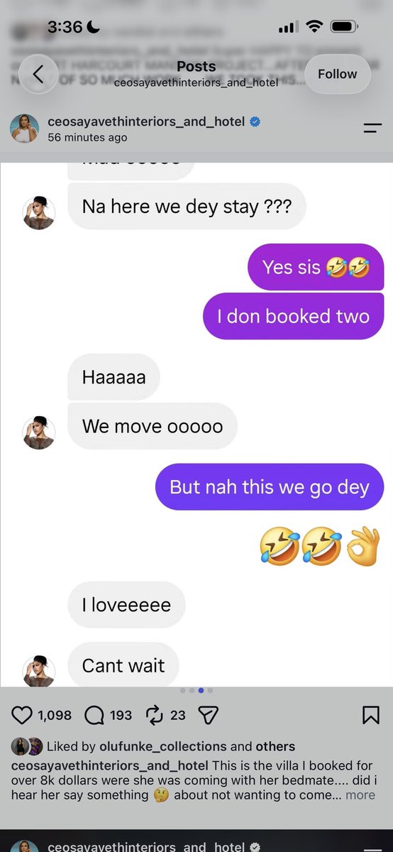 HEYBIDEMI's tweet photo. Ehi, the interior designer, has shared her DMs with Diiadem, showing how she had been begging her and calling her “Mama” since 2020, now amid their current fallout, she’s questioning why Diiadem is calling her jealous when she was once someone she genuinely helped

Ehi mouth no good at all her voice almost kpai me 🤣🤣🤣