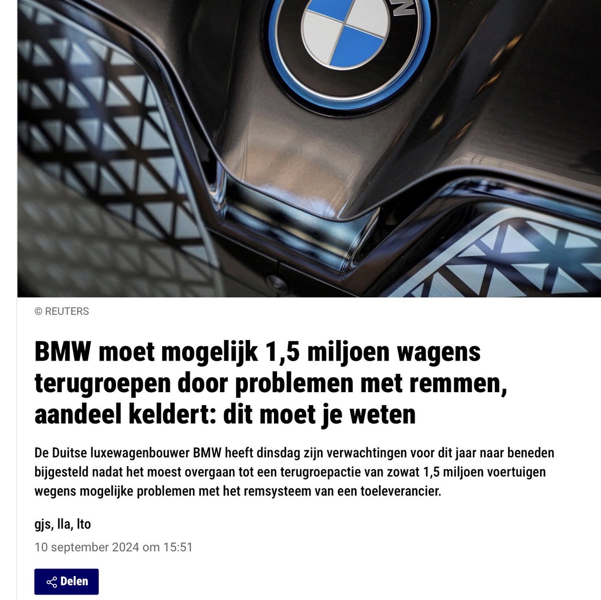 verx2se's tweet photo. @teunvaandering Kan, maar het kan ook iets technisch zijn geweest. Er is in 2024 een terugroepactie geweest bij BMW vanwege remproblemen. Ook hier, misschien het onderzoek even afwachten. https://t.co/YCKidH9lpn