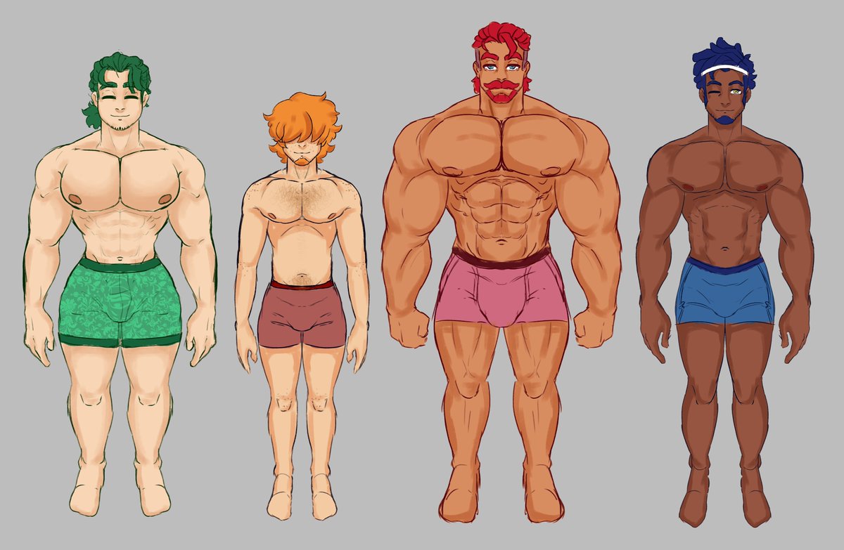 Plush_Antlers's tweet photo. COLLEGE GAINS -The Love Interests-
I'm so happy I finally got some time to draw their updated designs! I can't wait to show you guys more. I'll soon be sharing their updated personalities too! :>
#bara #muscle #musclegrowth https://t.co/lIYygmeQmH