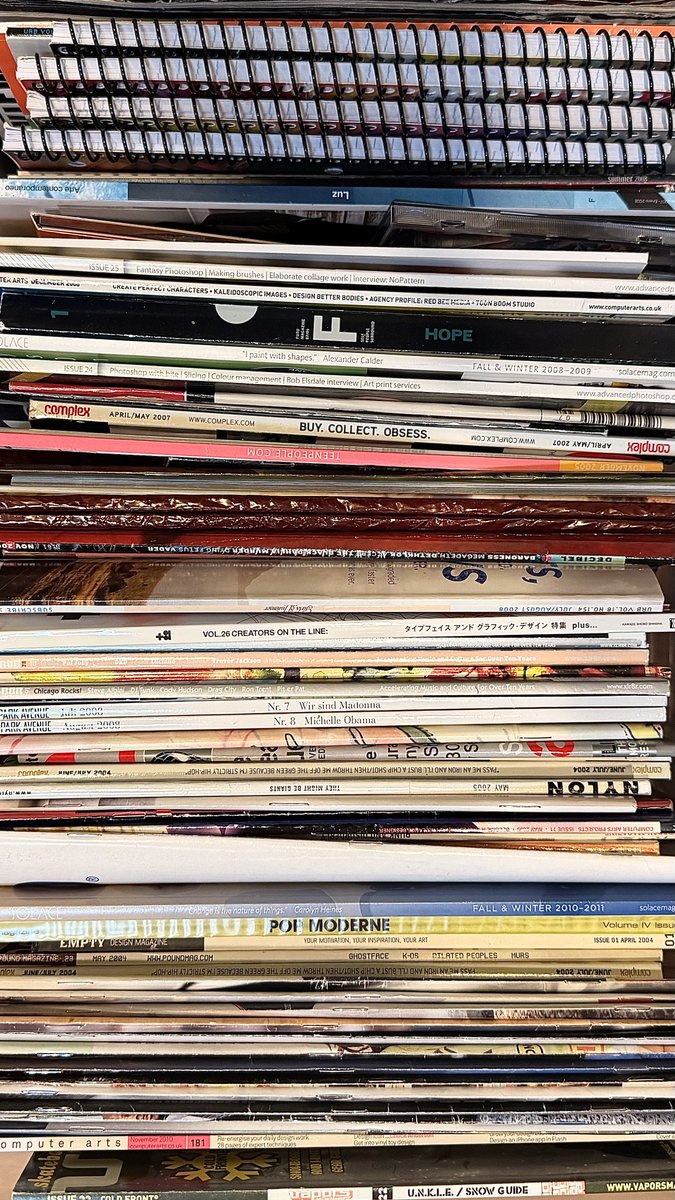 NoPattern's tweet photo. A small slice of my NoPattern Studio archives, 2004-2015. Time to properly scan and document. https://t.co/hBxOplePl9