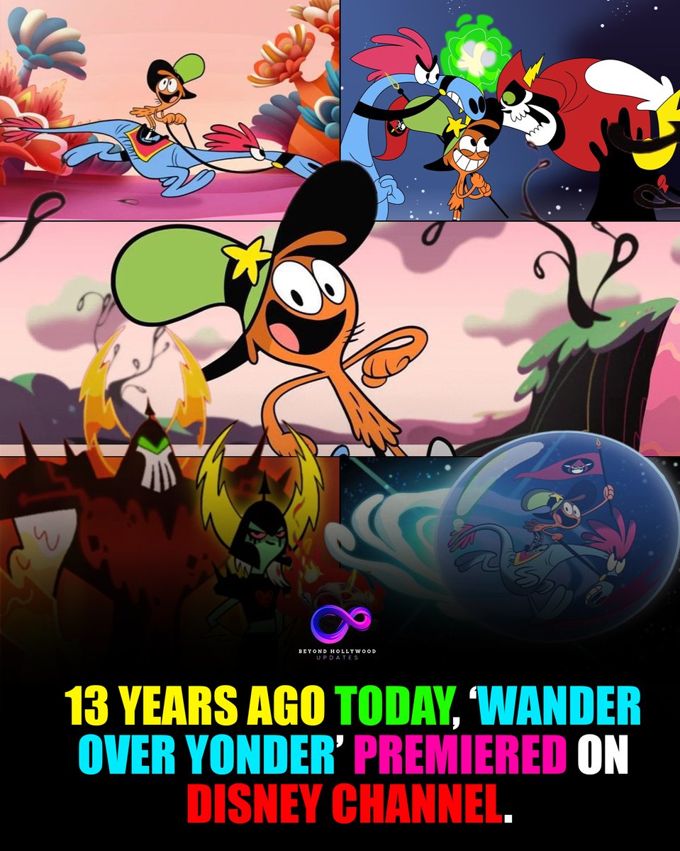 BeyondHUpdate's tweet photo. ‘Wander Over Yonder’ Made Its Disney Channel Debut 13 Years Ago Today🌟🚀
On August 16, 2013, Wander Over Yonder first aired on Disney Channel with a special preview of “The Picnic,”before its formal series premiere followed on September 13.
Created by Craig McCracken, the series followed the endlessly optimistic Wander and his loyal best friend Sylvia as they traveled across the galaxy helping others while repeatedly crossing paths with Lord Hater and Commander Peepers.
The main voice cast featured Jack McBrayer as Wander, April Winchell as Sylvia, Keith Ferguson as Lord Hater, and Tom Kenny as Commander Peepers, while Lauren Faust served as co-producer and story editor during the first season.
The series later moved to Disney XD and ran for 2 seasons, with Season 2 introducing Lord Dominator and a more connected storyline that raised the stakes for the entire cast.
Thirteen years later, Wander’s message of kindness, optimism, and helping others still makes the series stand out as one of Disney’s most unique animated shows of the 2010s.
#WanderOverYonder #DisneyChannel #DisneyXD