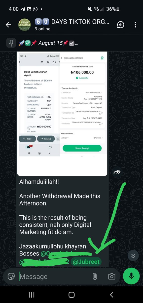 SMARTPHONE91701's tweet photo. “I’m a married mother of two… when exactly will I have time for this?”

That could easily have been her excuse.

But she decided to learn anyway.

Today, one of my students, a mother of two, is celebrating another ₦106,000 withdrawal. Alhamdulillah. 🤲 https://t.co/rx200nKJYa