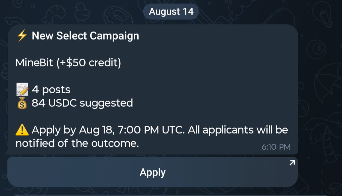 ShetolIslam's tweet photo. i just got this MineBit offer in Wallchain

> 4 posts with an $84 USDC suggestion
> extra $50 credit

to be honest, wallchain makes offers but doesn't accept us.

would i accept it or not? https://t.co/g2gz5kD5jz