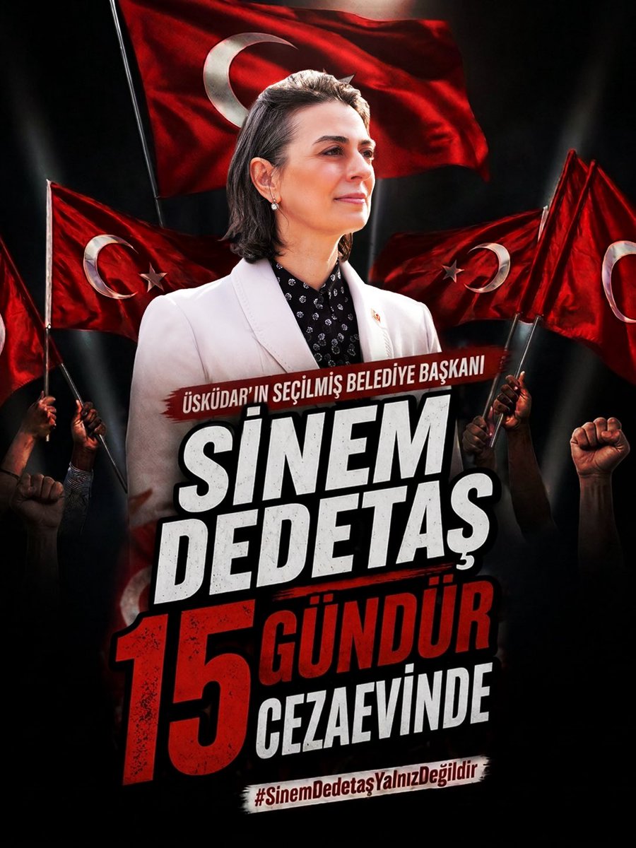 sdedetas's tweet photo. Üsküdar'ın Seçilmiş Belediye Başkanı Sinem Dedetaş 15 gündür cezaevinde #SinemDedetaşYalnızDeğildir https://t.co/hIqbAVKHAE