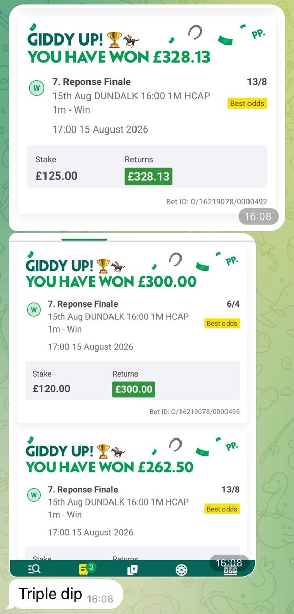 Stableinfo_'s tweet photo. Our contact strikes again 8/9 now he is an absolute machine💥💥💥

Members cleaning out the bookies 🙌🙌 https://t.co/GqZ670HhOL