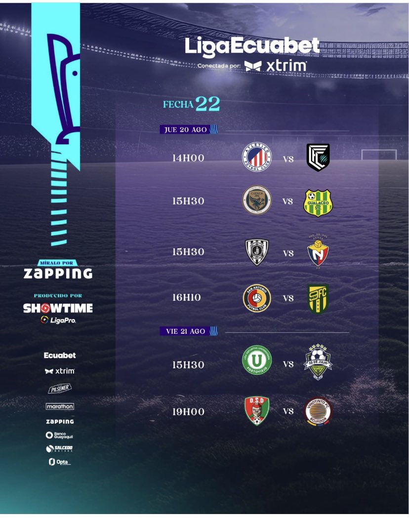 juanmaguirre1's tweet photo. La @LigaEcuabetec SIENDO la @LigaEcuabetec ….. !! 

La última fecha “curiosamente” no unifican horarios y NO TOMAN en cuenta que el equipo #22DeJulio está a 1 punto de @elnacionalec , por ende va a jugar con resultado conocido . 
🤦‍♂️🤦‍♂️🤦‍♂️ 

#LaLigaToc 
#Absurdistan https://t.co/AJzm6Mm2gu