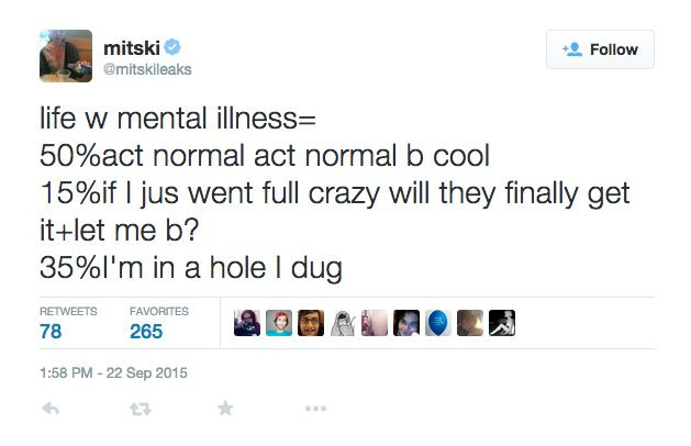 randomitskis's tweet photo. feeling this old mitski tweet so hard lately https://t.co/nWKlsCTvuw