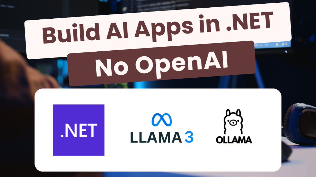 ezzylearning's tweet photo. Learn how to build a real AI-powered application in .NET using Ollama, Llama 3, and https://t.co/hvV3Y7hq5v — completely locally, without relying on a cloud AI API.

https://t.co/tHjmBF9WSt https://t.co/amMUhvRGoS