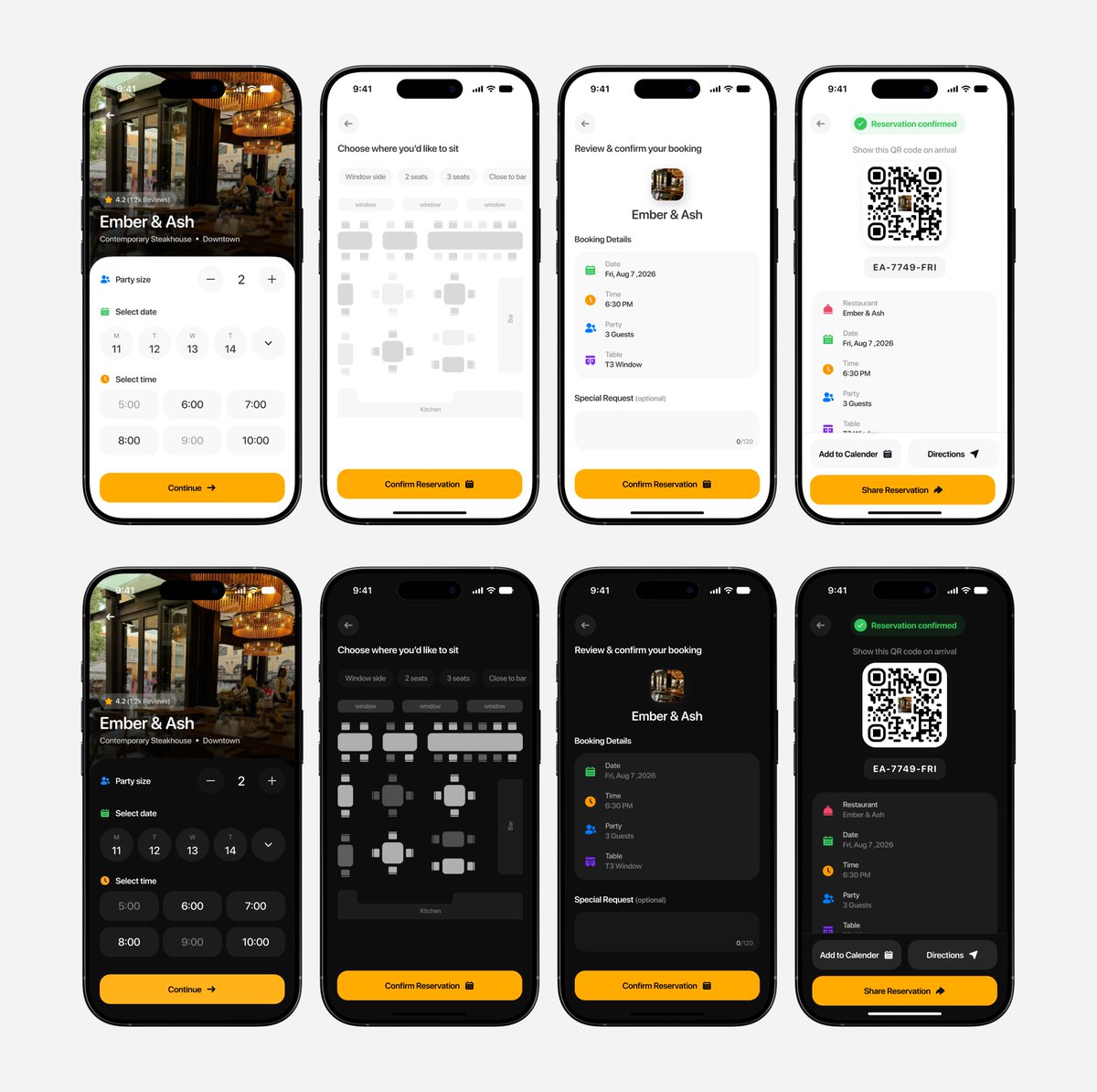 Babayanski_12's tweet photo. Book a reservation full flow

light and dark mode https://t.co/OS1eU0jQFo
