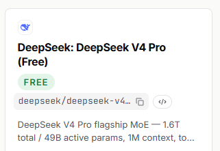 qilua02's tweet photo. Up to 1 BILLION FREEEEE TOKENS on OrcaRouter?! 😲

3 free models you can milk rn:
- Qwen3.8 27B
- DeepSeek V4 Pro
- DeepSeek V4 Flash

Check the site here: https://t.co/iJ7JTzDbI9 https://t.co/ifLHKv6art