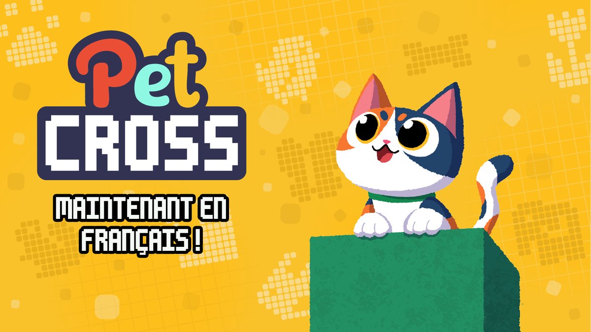 PlaySanoGames's tweet photo. Pet Cross est maintenant disponible en français !

🧩Plus de 100 puzzles
🐶Ambiance relax
😻Caressez le chat

Ajoutez Pet Cross à votre liste de souhaits sur Steam !
https://t.co/252tP76Qow

#JeuIndé #JeuVideo #PuzzlegGame #PixelArt #CozyGames #picross #nonograms https://t.co/EA1GQ1PqdB