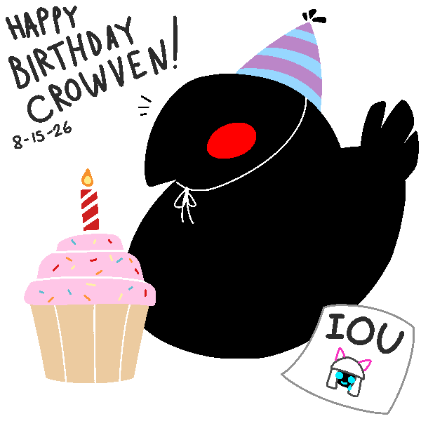 arcadekitt3n's tweet photo. I'M SORRY CROWVEN I PROMISE I HAVE A BETTER BIRTHDAY DRAWING FOR YOU IN THE WORKS LIFE JUST GOT IN THE WAY AND I'M MADE OF MUCUS RN
🐦‍⬛HAPPY BIRTHDAY CROWVEN!🖤
#cemeterymary #blackouthospital #mywishmaker https://t.co/rzK19HzvDU