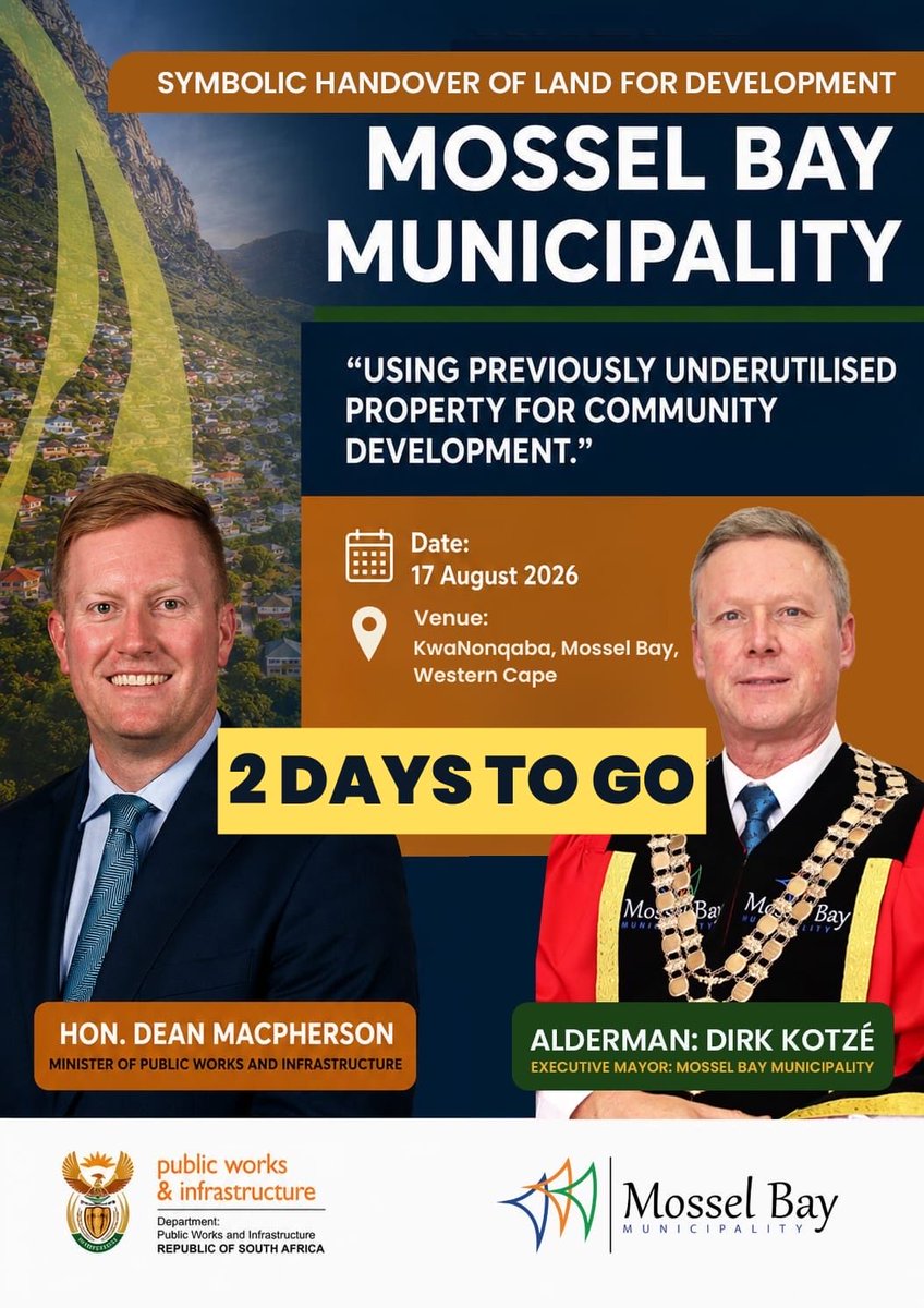 DepartmentPWI's tweet photo. 2 Days to go !
#letsbuildsa
#publicassetsforpublicgood https://t.co/LiC72YUV8s