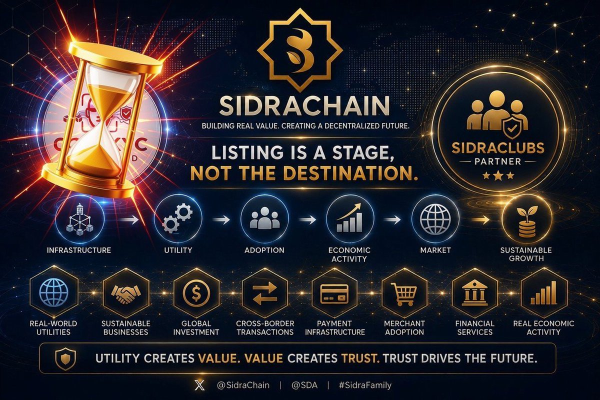 Flexycoll6's tweet photo. 🚨 #SidraFamily ! LET'S TALK ABOUT WHAT LISTING REALLY MEANS

There is a lot of discussion around the SDA listing.

And yes, listing matters.

It can bring liquidity, price discovery, accessibility, and broader market exposure.

But let's be honest:

A listing alone does not build a successful blockchain ecosystem.

The real question is:

What happens AFTER the listing?

A sustainable ecosystem needs more than a trading pair.

It needs:

🔹 Real-world utility
🔹 Sustainable businesses
🔹 Payment infrastructure
🔹 Merchant adoption
🔹 Cross-border transactions
🔹 Financial services
🔹 Investment opportunities
🔹 Real economic activity

That's where long-term value is created.

The journey shouldn't simply be:

Token → Listing → Success

It should be:

Infrastructure → Utility → Adoption → Economic Activity → Liquidity → Sustainable Growth

📌 Listing is a milestone.

Utility is the destination.

At the same time, this doesn't mean the community should stop asking questions about timelines, communication, or execution.

A strong ecosystem needs both:

👉 A solid technological and economic foundation
👉 Clear communication and measurable progress

The community can be patient without being passive.

We can support the vision while still asking for transparency.

Because ultimately, the goal shouldn't simply be:

When will SDA be listed?

The bigger question should be:

What will make SDA genuinely useful once it reaches the market?

That's where the real test begins.

And that's where the long-term value of SidraChain will ultimately be measured.

🤝 Build the infrastructure.
Create the utility.
Drive adoption.
Let the market follow.

#SidraFamily #SidraChain #SDA #Blockchain #Web3 #FinTech #RWA #DigitalAssets #RealWorldUtility