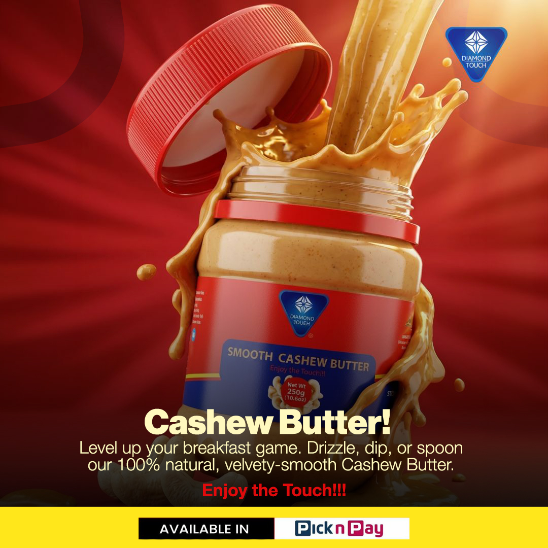 Touch4Diamond's tweet photo. You no longer have to look for specific outlet, our Premium Diamond Touch Cashew Butter is now available in Pick n Pay stores nationwide!
Grab your jar at your nearest Pick n Pay and enjoy the taste of pure, creamy perfection!
#EnjoyTheTouch https://t.co/zaZNUKd8lS