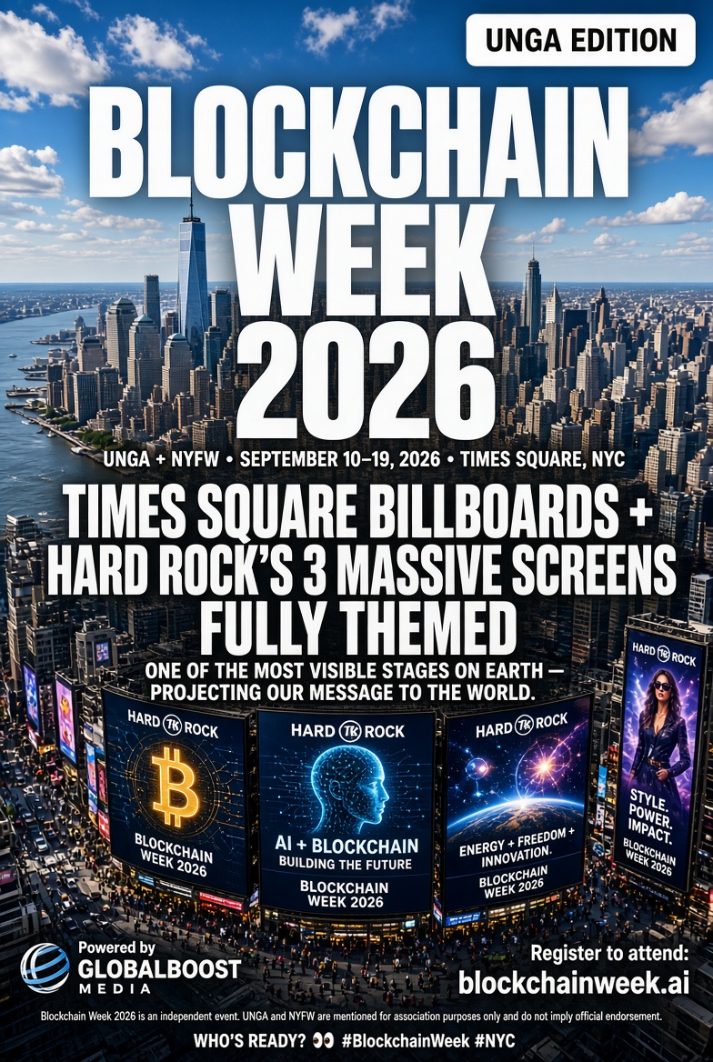 GlobalBoost's tweet photo. Times Square's iconic billboards + Hard Rock's 3 massive screens will be fully themed for Blockchain Week.
One of the most visible stages on Earth—projecting our message to the world.
Who's ready? 👀
#BlockchainWeekUNGA #NYC https://t.co/QQSwnRu9FM