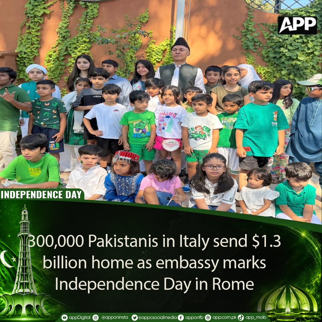 appcsocialmedia's tweet photo. Pakistan’s 80th Independence Day was marked at the Embassy of Pakistan in Rome, where members of the Pakistani community gathered to celebrate the occasion.
#PakistaniDiaspora #RomeCelebration #OverseasCommunity #IndependenceDay #14thAugust2026 #JashanEAzadi https://t.co/E0JScET0Z8