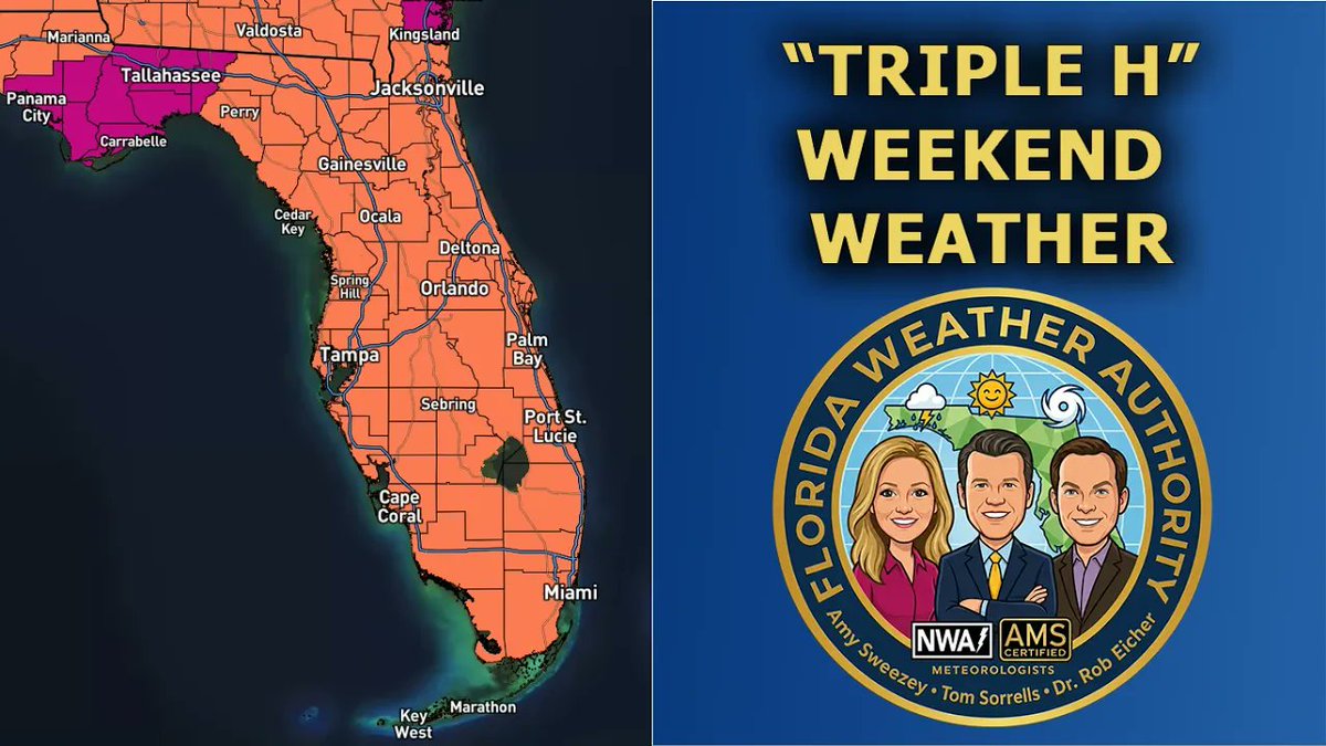FLWxAuthority's tweet photo. Not the retired pro-wrestler (yes another 90's reference). In this case, "H" stands for heat, humidity, and high pressure. Heat Advisories &amp; Excessive Heat Warnings issued for the entire state this weekend.  Meteorologist @CBMRob  explains here: https://t.co/wXYzLmNY3g https://t.co/ehZxrP2Q9P