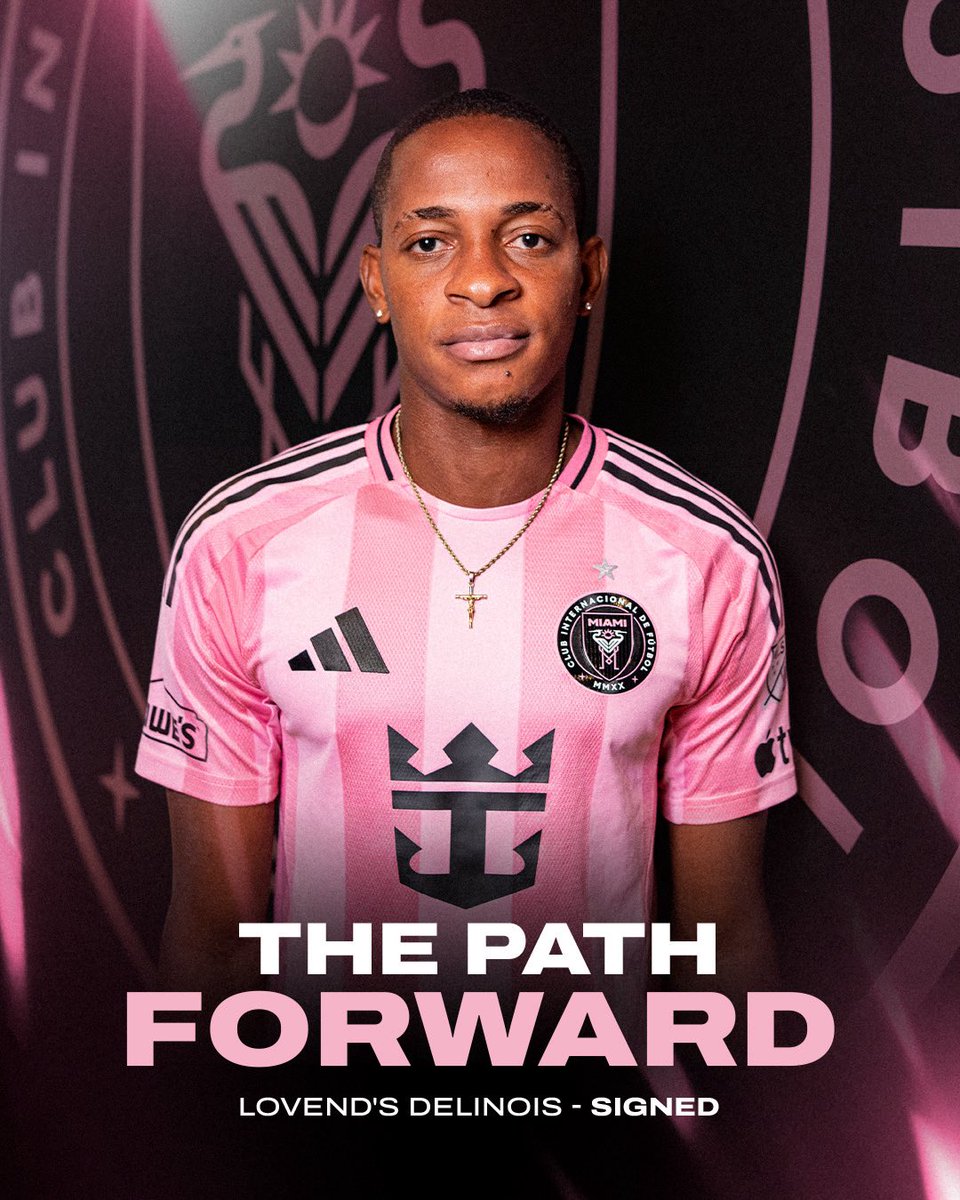 InterMiamiCF's tweet photo. The Pink Pathway delivers again 💓🚀

Academy product Lovend’s Delinois signs with the First Team. 👏

🔗 https://t.co/VjVEGhBWkU https://t.co/M6SPlYkH3h