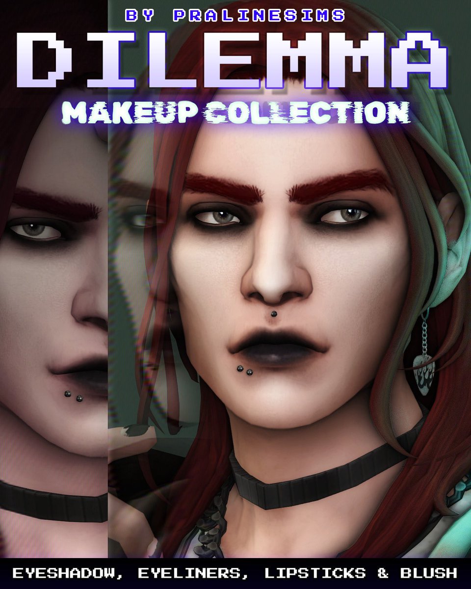 Pralinesims's tweet photo. 🐦‍⬛ 15.08.2026 UPDATE:

Fixed a specular issue of the LAMENT Lip Oil version, and also added new extra files for the STORY Finishing Powder in face paint category, so you can combine it with other blushes if you like. https://t.co/sK6LqtkpRA