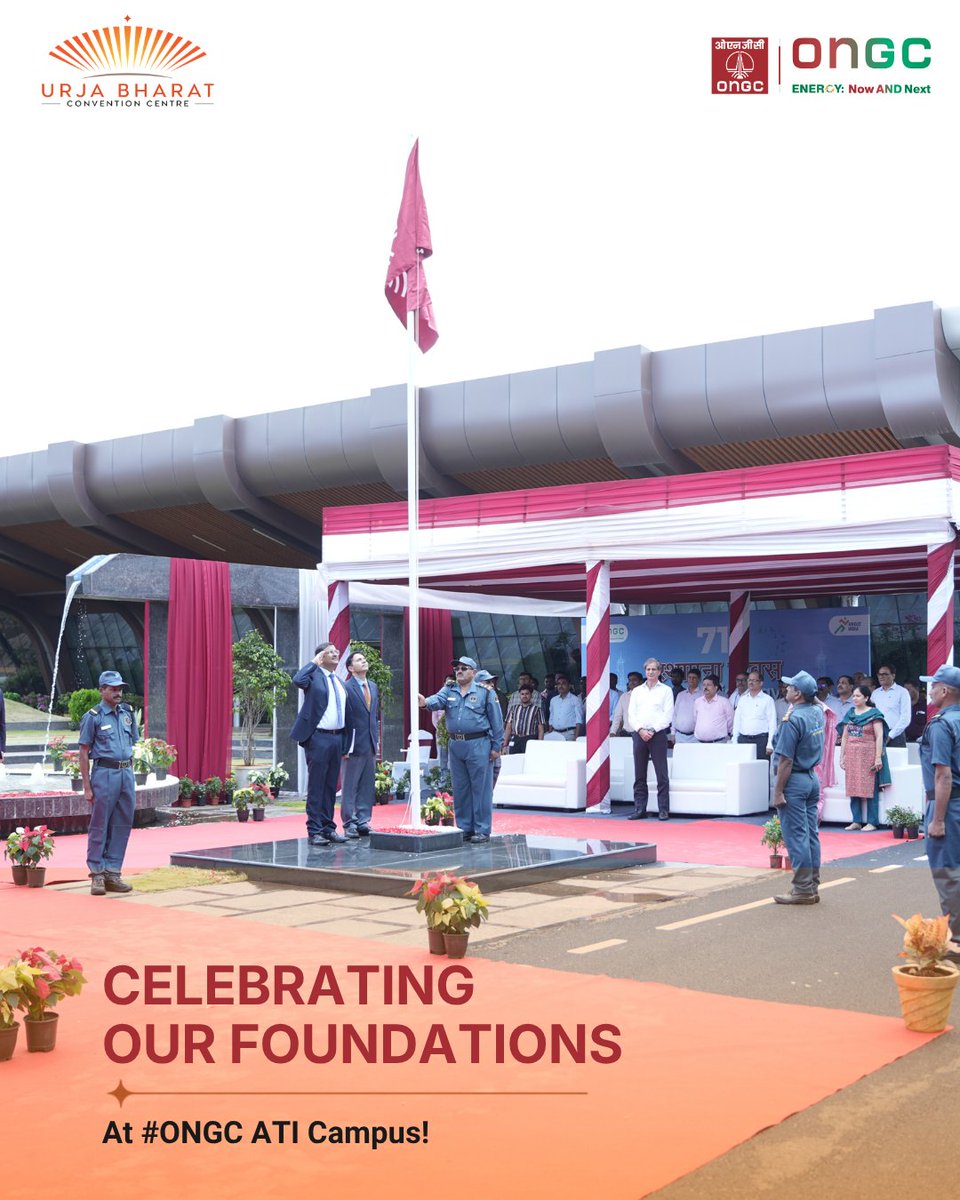 UBCC_India's tweet photo. Mr. Saket Gupta, ED ONGC and COI- ONGC ATI, brought in the #ONGC Foundation Day by hoisting the flag with some of our esteemed colleagues. Here are some of the highlights from this event. 
 
#ONGC #FoundationDay #UBCC #MICE https://t.co/VC2ImWnRbg