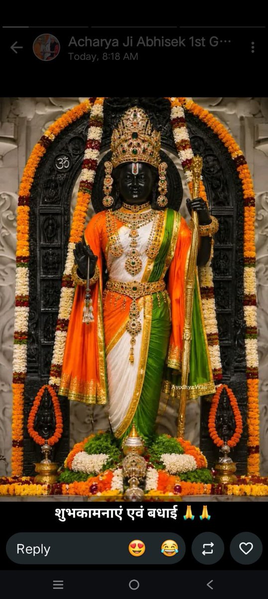 MNageswarRaoIPS's tweet photo. Draping the Murti in a secular tricolour cloth proves yet again that what the #Sanghis built in Ayodhya, by collecting thousands of crores of rupees from Hindus, is not the Sri Ram Janmabhumi Mandir, but a Secular Chanda Collection Centre from gullible Hindus for the #PseudoHindutva Sangh Parivar.
#RSS_Mukt_Bharat