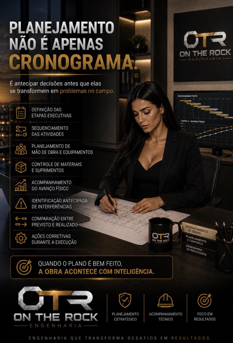 ONTHEROCKeg's tweet photo. 🏗️ Planejamento não é apenas cronograma.

É definir etapas, recursos, acompanhar o avanço e antecipar problemas antes que cheguem ao campo.

Quando o plano é bem feito, a obra acontece com inteligência.

ON THE ROCK ENGENHARIA

#Engenharia #Planejamento https://t.co/YyJ1ynWF8t