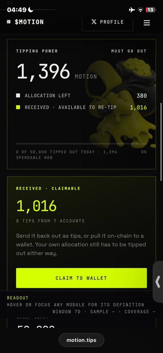 basedcrrypto's tweet photo. Lets go @motiontip tip me and i will tip back @tipmotion $motion https://t.co/fHTmIf6fIY