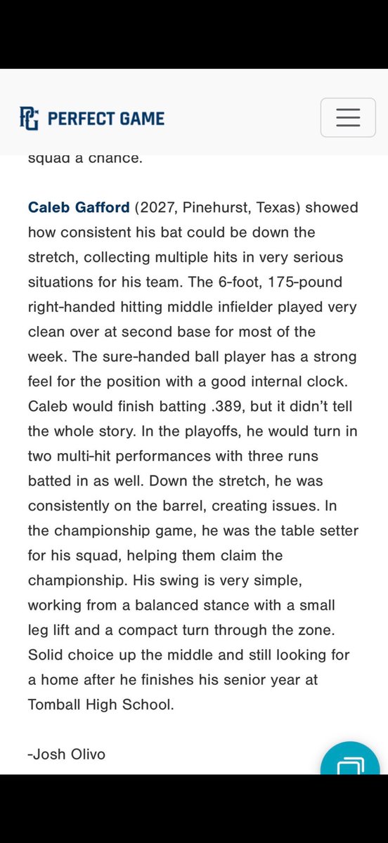 Caleb_Gafford2's tweet photo. Thank you for the PG World Series article! @Texas_PG @PG_Scouting @TexasBrigadeHS @cory_gafford https://t.co/NdG25bCspz