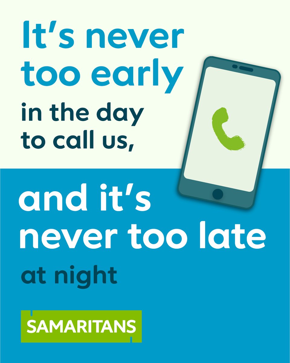 SamaritansIRL's tweet photo. The hours when everyone else is asleep are the hardest. 

That's when we're here too. Freephone 116 123📲 https://t.co/IQfbF3vLBQ
