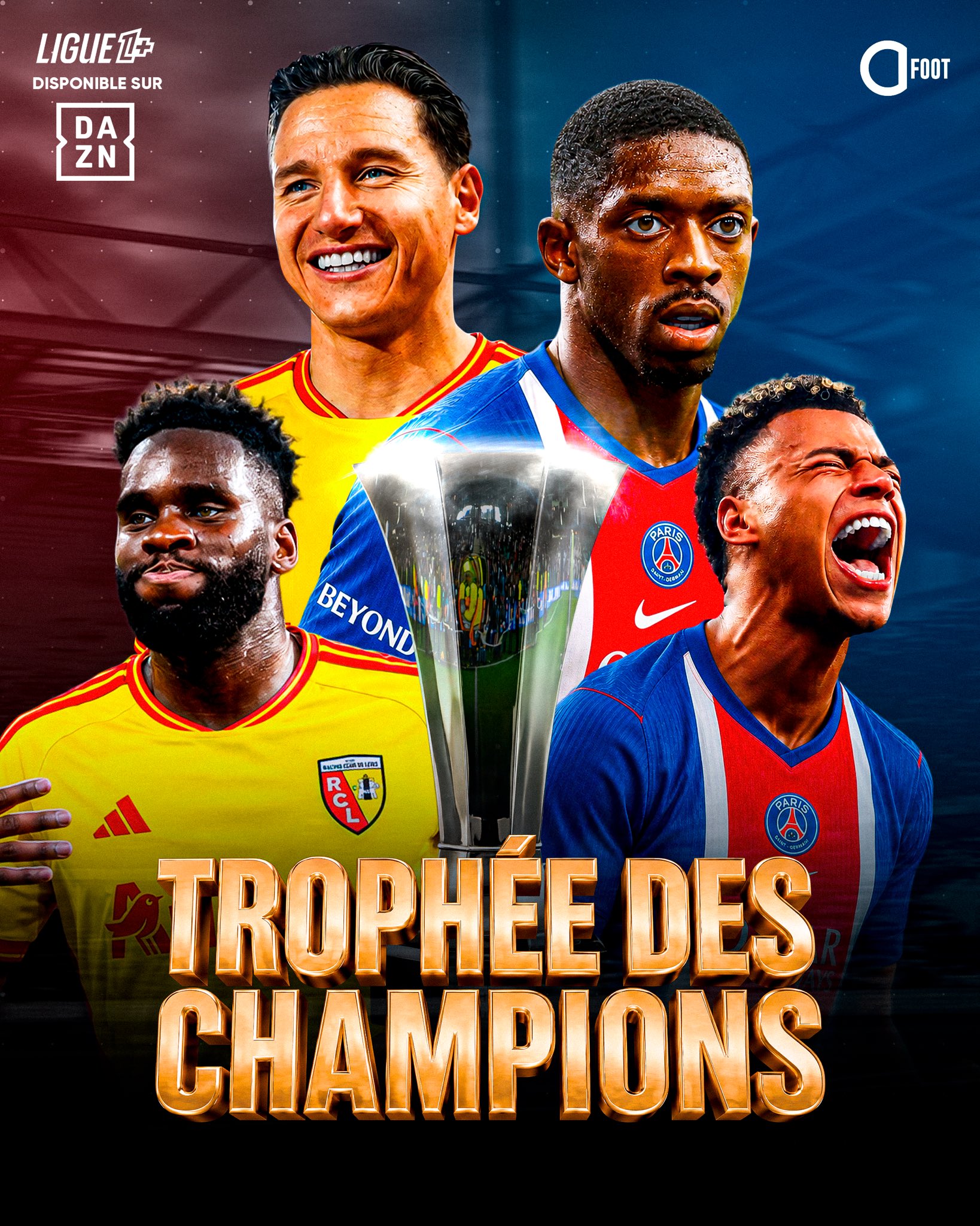 JOUR DE TROPHÉE DES CHAMPIONS 🇫🇷🏆

❤️💛 LENS  ⚡️  PARIS ❤️💙

Le premier...