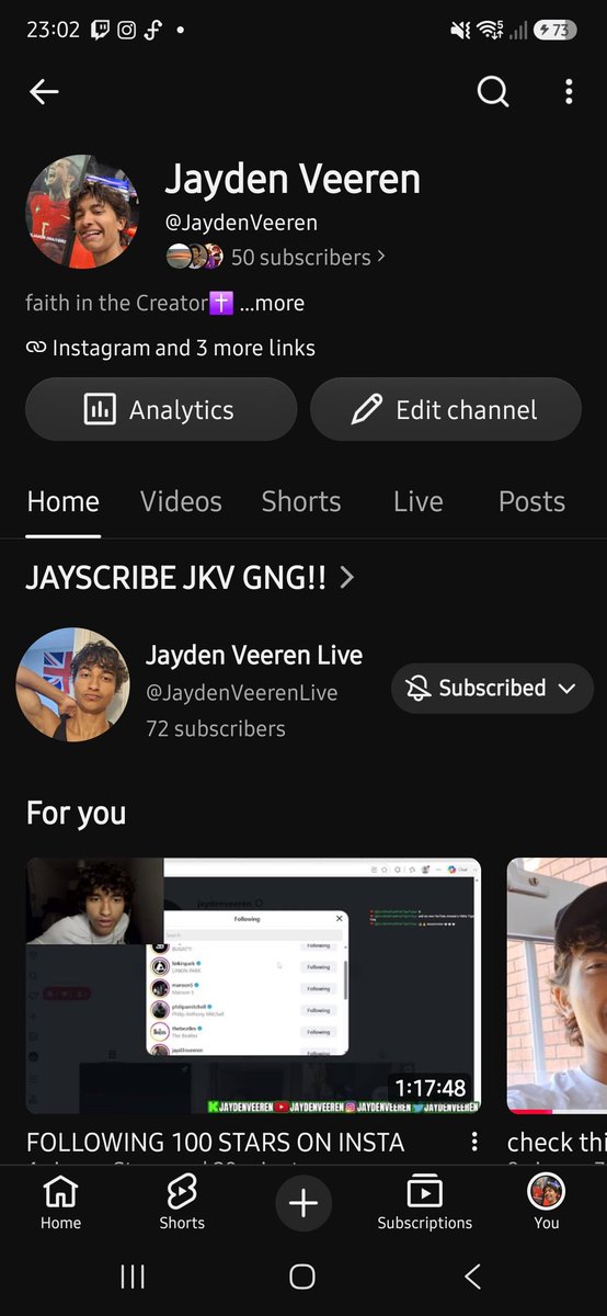 jaydenveeren's tweet photo. thankssss JKVGNG...half way to 100 lets goooo https://t.co/uBkBYFLmUJ