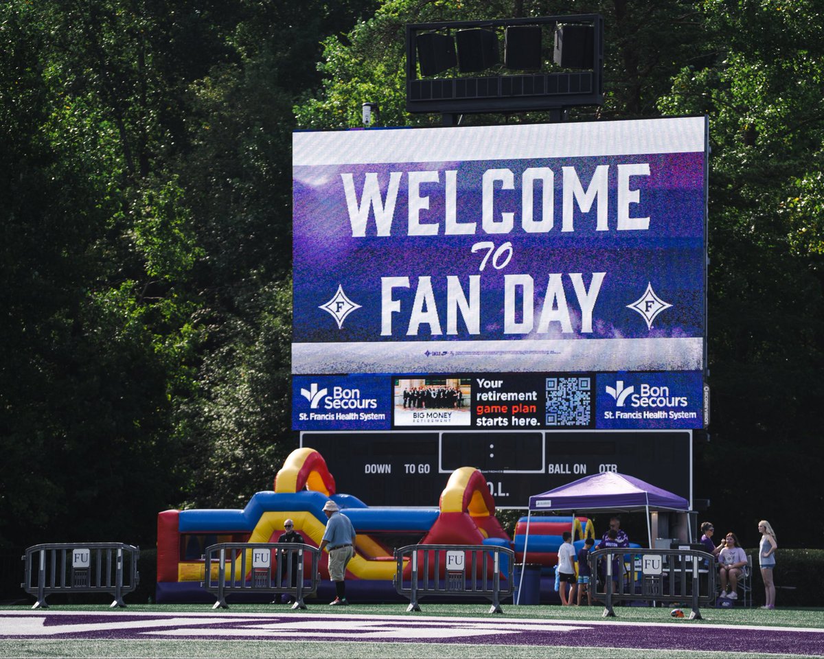 PaladinFootball's tweet photo. The best way to spend a Saturday. Fan Day 2026 💜

#EliteIsTheStandard | #FUAllTheTime https://t.co/2THLZRODl2