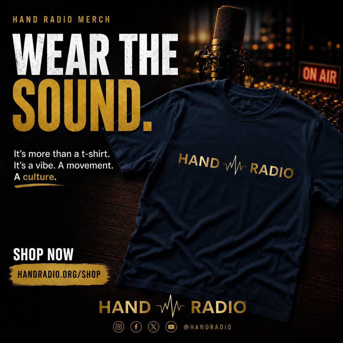 HAND_RADIO's tweet photo. STOP LISTENING. START WEARING IT.
HAND RADIO merch is here. Black, White, Blue, and more. Rep the brand. Wear the sound.

Shop now: https://t.co/Q5jFpNQrO7

#HANDRADIO #WearTheSound #RealMusic https://t.co/SQOKG7fDE2