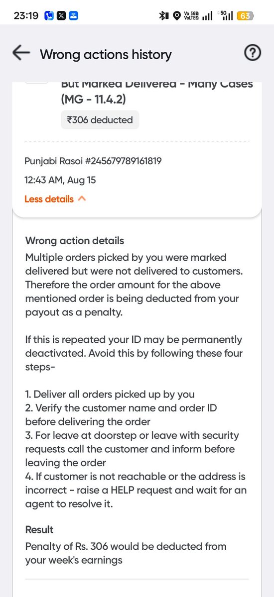 Harshitsengar10's tweet photo. Respected sir or mam mujse glt ek order glti s bina delivery kiy delivered ho gya tha toh wrong action m ane lga or aj phir dubra 2 wrong action Btane lge same order k or penalty lga di kyo 9424966814 my registered number please ise check kijiye 
@SwiggyCares https://t.co/mqu4TBTLfL