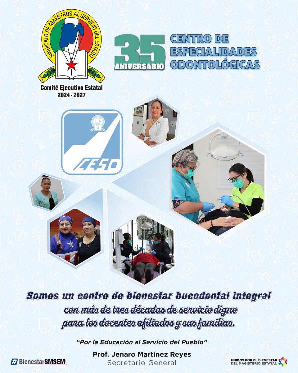 SMSEMmx's tweet photo. Hace 35 años, en el #SMSEM, consolidamos una obra fraterna y solidaria que cuida la salud de los afiliados y sus familias, además de apoyar las finanzas docentes. Un beneficio que desde 1991 mejoramos juntos y que hoy tiene presencia en las 14 Regiones Sindicales. https://t.co/R7MJQYKvZW