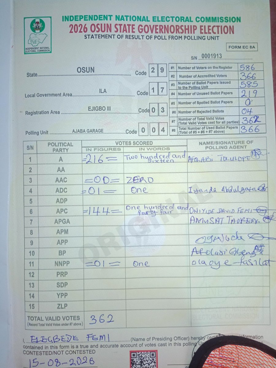SkadekTv's tweet photo. OSUN DECIDES 2026: HERE ARE THE RESULTS FROM SKADEK TV https://t.co/gVVlVuvnhl