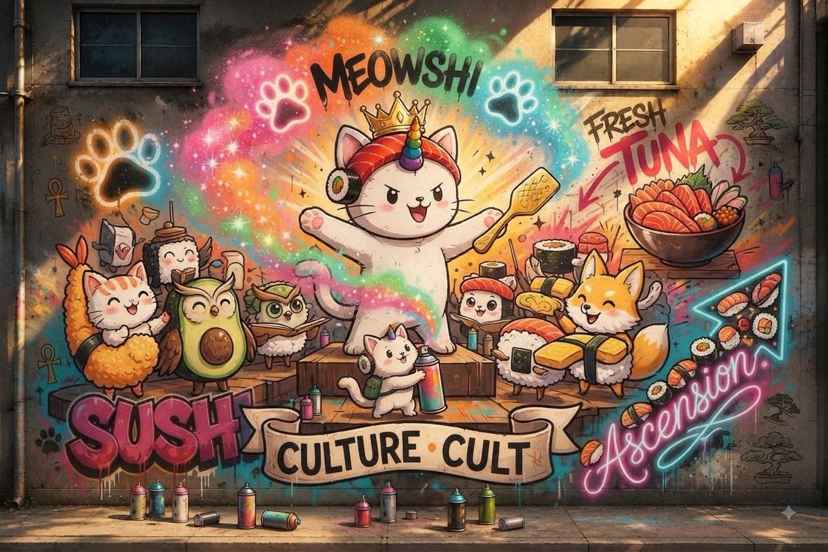 Cyberpunketh59's tweet photo. It’s not just a token. It’s the culture. 🍣🐾

​Every great ecosystem needs a soul—a unifying force that turns users into a  community, and a community into a relentless cult. @SushiSwap

​Before the charts, before the pools, there was the vision: magical cats and vibrant energy at the heart of decentralized finance. @alexmccurryo

We didn't come here just to flip; we came here to build a legacy, preserve the early lore, and culture-shift the space together.

​The spirit animal is awake. The culture is expanding. 

Join the $Meowshi movement. 🔥🐈

​📍 Official CA: 0x851a467a60b917d37dba8547a07cf7a07a17ffe2
