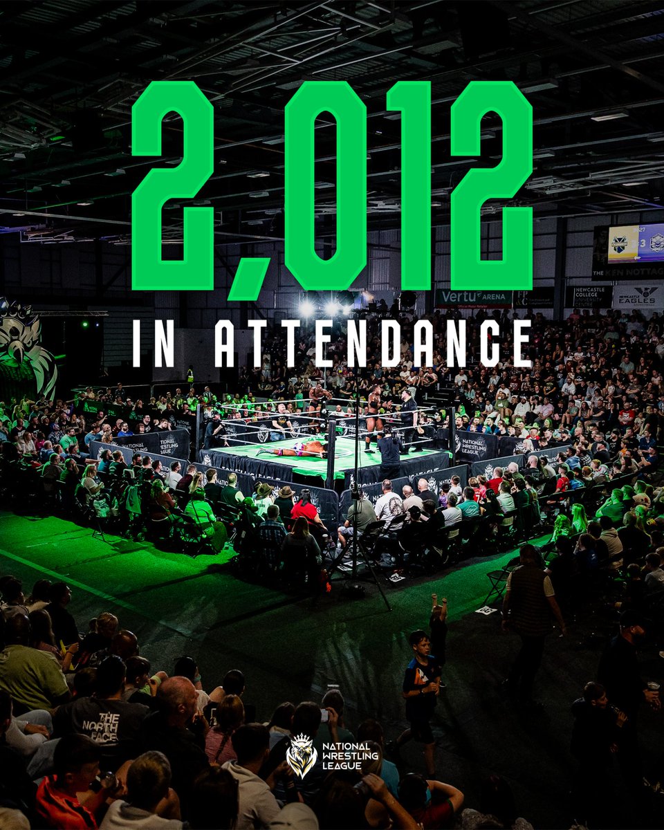 NationalWresLg's tweet photo. What a way to kick off the National Wrestling League!

2,012 fans packed inside the @VertuArena for an incredible night of National Wrestling League fixtures.

Thank you, Newcastle!

Sights now turn to Manchester, September 27th, and Glasgow, October 10th.

Tickets are just £5! https://t.co/K3l4mZtXD1