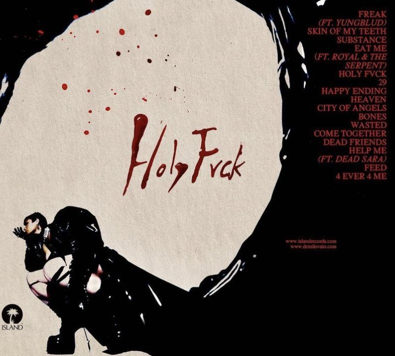demilovatobr's tweet photo. Há 4 anos, Demi Lovato lançava o aclamado HOLY FVCK. Um retorno às raízes da cantora no rock que explora cura, a raiva e a redescoberta do amor após a reabilitação em uma obra intensa e libertadora. 

Qual o seu top 3 de músicas favoritas desse grande álbum? 🖤🎸 https://t.co/bci7yNboI2