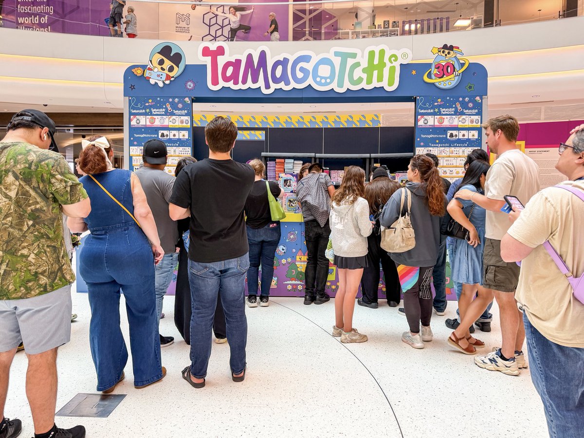 mallofamerica's tweet photo. The @tamagotchi_us Road Trip is back! 🚐💗 Celebrate 30 years of Tamagotchi with games, photo ops, exclusive merch + activities for Tama fans of all ages! 🐣✨

⏰ Today until 9 p.m. + tomorrow, 11 a.m.–7 p.m.
📍 North Atrium https://t.co/F4eiso8tVo
