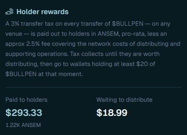 BullPenSF's tweet photo. Tek is simple with @LaunchOnSF 

Hold $Bullpen , Earn $ANSEM 

Note that,
The more you hold , the more you earn !

🐂🖊️ https://t.co/wNMQkF3tU1