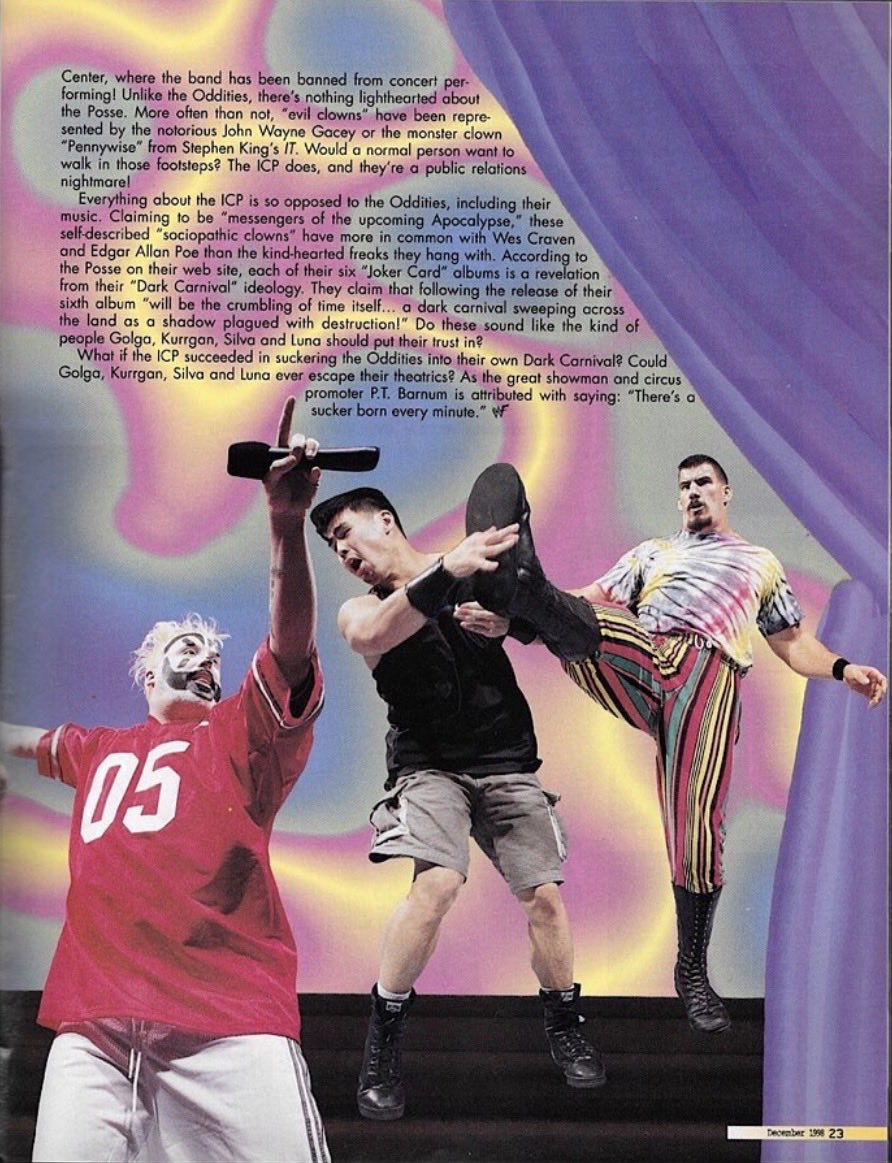 VintageWWFMag's tweet photo. Freaks Like Us, Can The Oddities Trust The Insane Clown Posse? -  WWF Magazine December 1998 https://t.co/umHShzRAjP