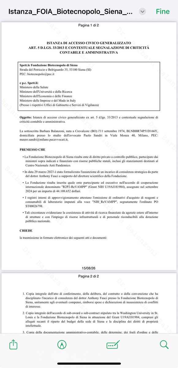 barbarab1974's tweet photo. Ho chiesto chiarimenti sulla presenza del criminale FAUCI  a Siena al BIOTECNOPOLO guidato da Rappuoli https://t.co/sEZlGrwbw7