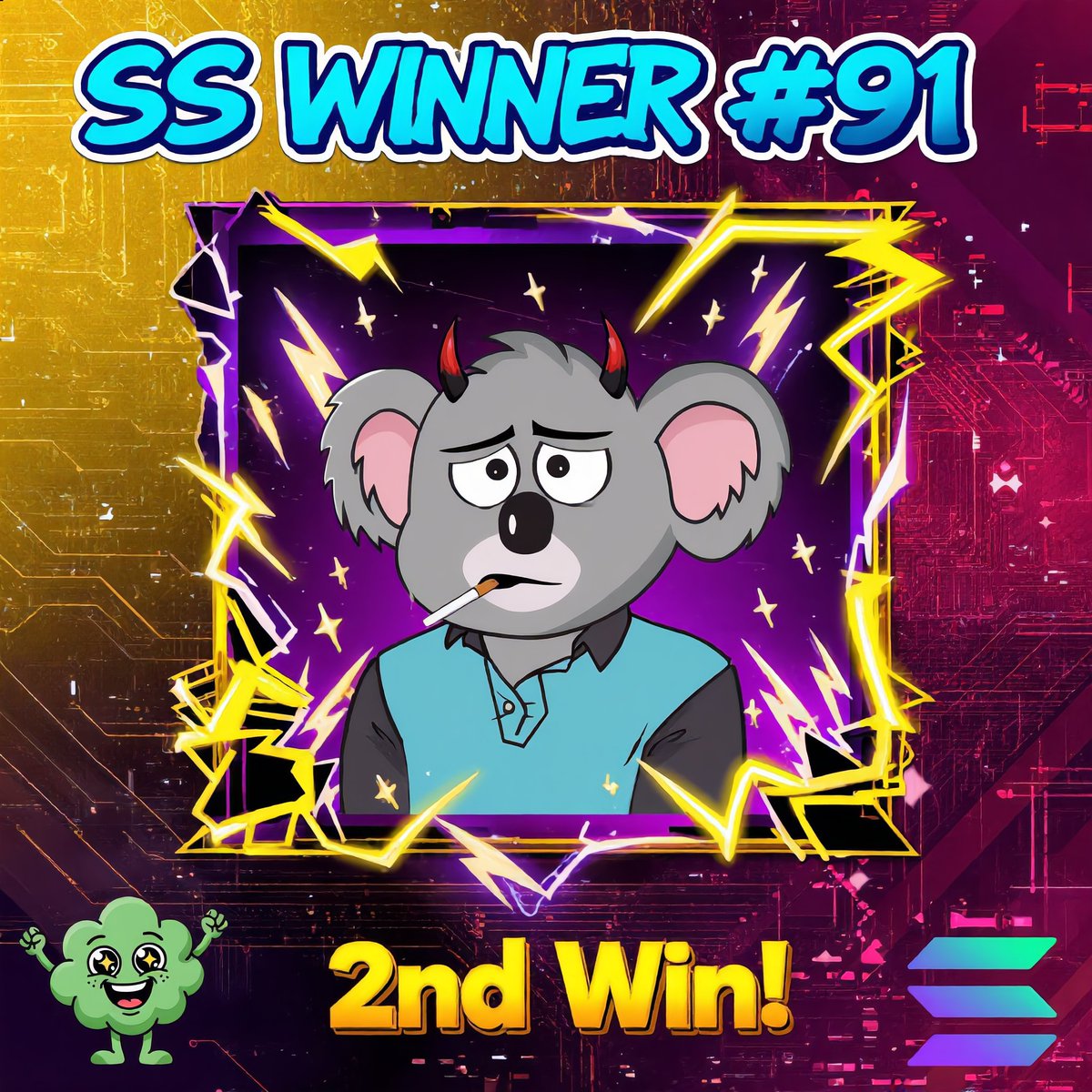 CryptoSmurf44's tweet photo. SMURF SPOTLIGHT V2 WINNER! Day 91
🟡 2nd Win 🟡

Congrats to @H_dreamer1
  - DM addy 🤑

Winner Requirements:
✅️ Follow @H_dreamer1
✅️ Follow @fartkmmonsolana
✅️ Like, RT, &amp; Comment
✅️ Be original and authentic

EVERY 2 TIMES you win, you also win $50 in $SOL. https://t.co/cGkNEUQMym