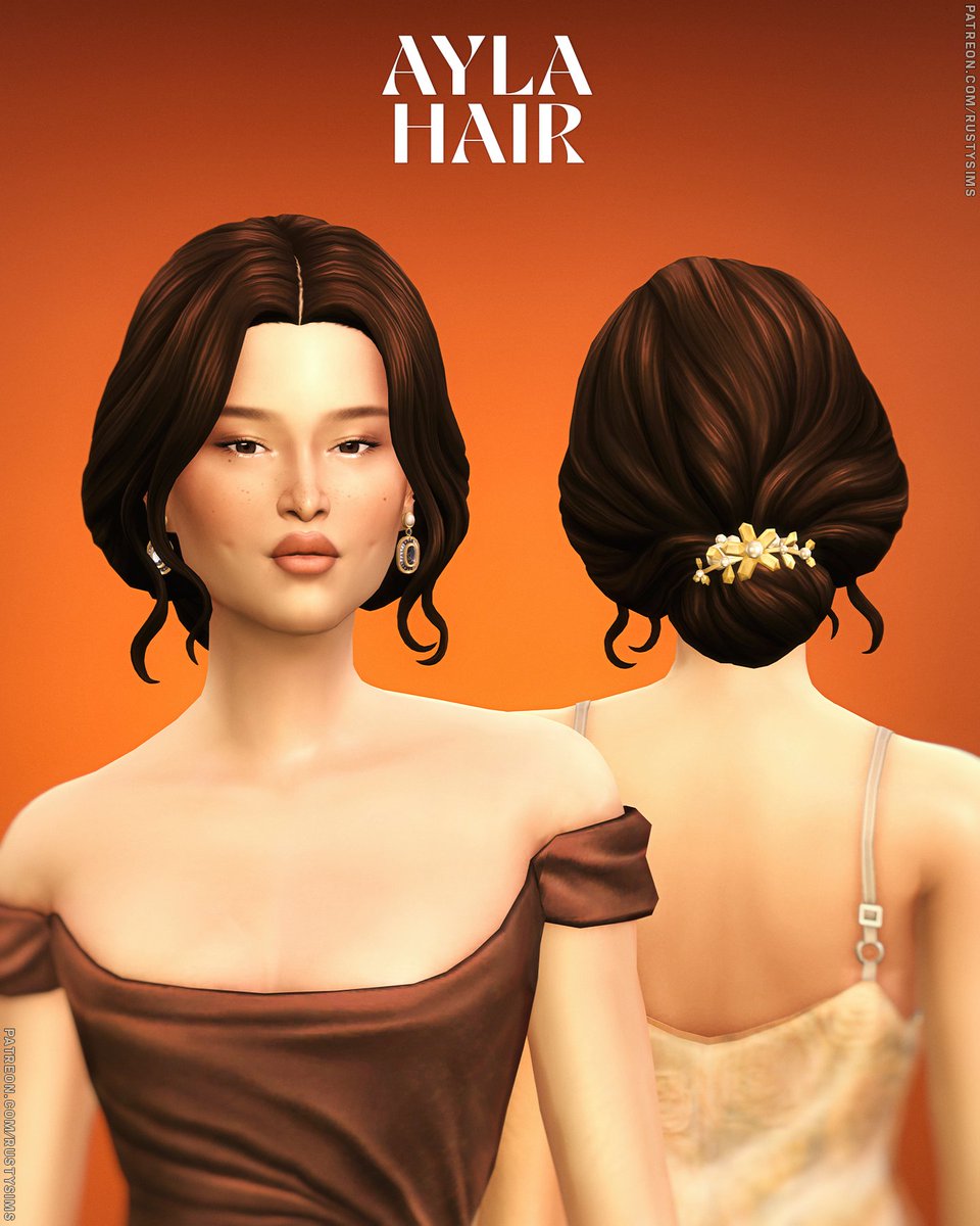 rustys_cc's tweet photo. Ayla Hair is Out!✨
-
a Braid &amp; Bun hairstyle featuring natural and elegant curls as the focal point. It also includes a matching hairpin! ✨

📅Public Release - 6, Sep
🔗Link in my Bio

#THESIMS4 #TS4 https://t.co/sENO9MIoiO