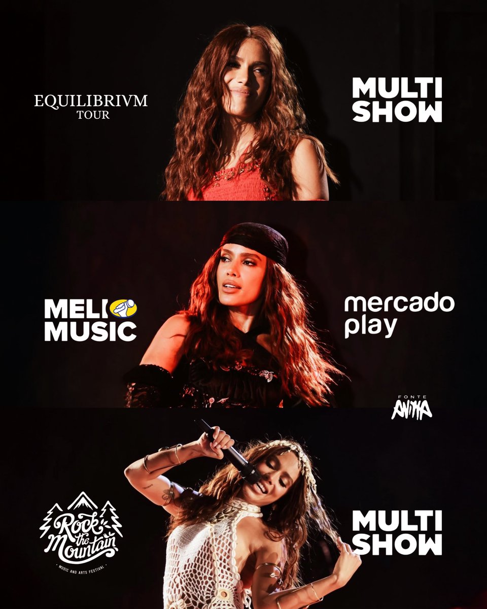 fonteanittabr's tweet photo. SERVIDOS! Transmissões confirmadas de shows completos da Anitta:

EQUILIBRIVM TOUR Rio de Janeiro — Multishow 
Meli Music Festival — Mercado Play
Rock The Mountain — Multishow https://t.co/DOA6TZlRTP