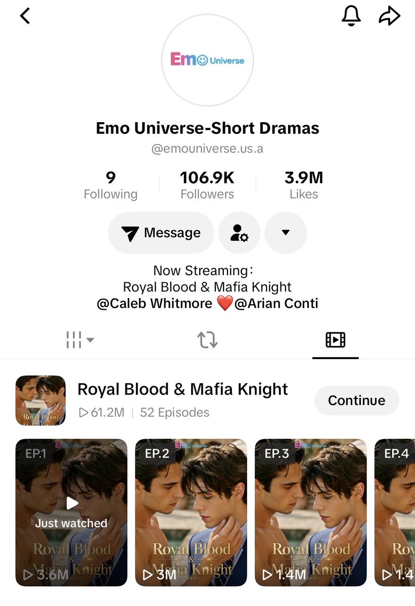 SmartXuning_'s tweet photo. Royal Blood & Mafia Night has surpassed 61M views! 💪🏼 Will they hit 100M before season 2 drops? 👀
#RoyalBloodMafiaKnight #arianconti #calebwhitmore https://t.co/wbyg7yhJPK
