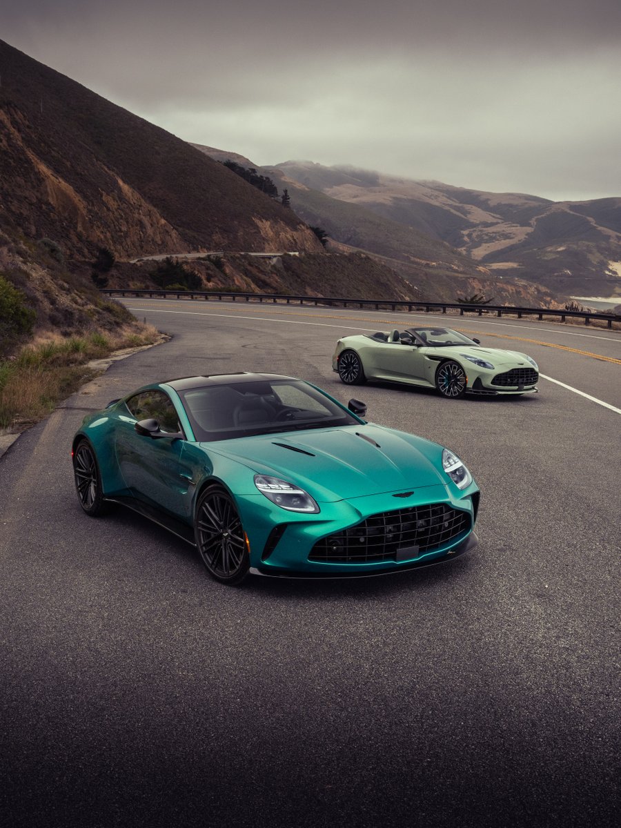 astonmartin's tweet photo. PCH road trips done the Aston Martin way. Bringing the S range to Highway 1 for Monterey Car Week.

#AstonMartin #MCW26 https://t.co/wPCcV2tnll